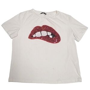 Shein Sequin Lips T-shirt